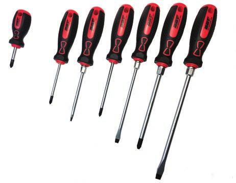 grip Chrome vanadium steel handle Magnetic tip Convenient hanging hole in the handle SCREWDRIVER SET - VDE - 6 PIECE SLOTTED