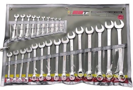 17 mm, 18 mm, 19 mm, 20 mm, 21mm, 22 mm, 23 mm, 24 mm, 26 mm, 27 mm, 28 mm, 29 mm, 30 mm and 32 mm INDUSTRIAL COMBINATION SPANNERS (METRIC) STUBBY COMBINATION SPANNER SET (SAE) ITEM NO.