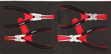 6 408 x 195 x 27 mm R 472.65 * Please refer to page 39 for more information on this modular insert 6 CIRCLIP PLIERS 4 PIECE ITEM NO. MODULE NO.