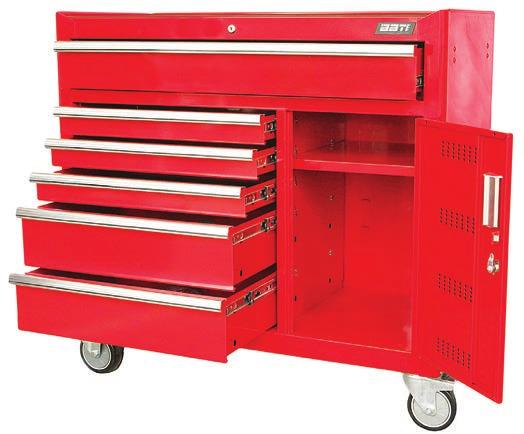 bearing and brake 2 Fixed 125 mm polyurethane casters 2 mm EVA liners inside each draw Drawer Sizes (W x D x H): 3 Drawers 570 x 410 x 74.5 mm; 2 Drawer 570 x 410 x 153.5 mm; 1 Drawer 937 x 410 x 122.