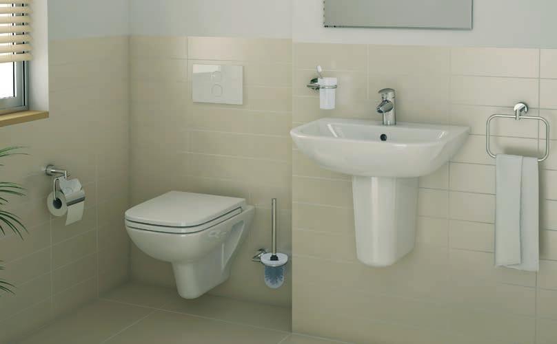 S20 / WALL-HUNG 63 5500 Cloakroom washbasin, 45cm, 1TH / 2TH 5280 Half pedestal, small (compatible with