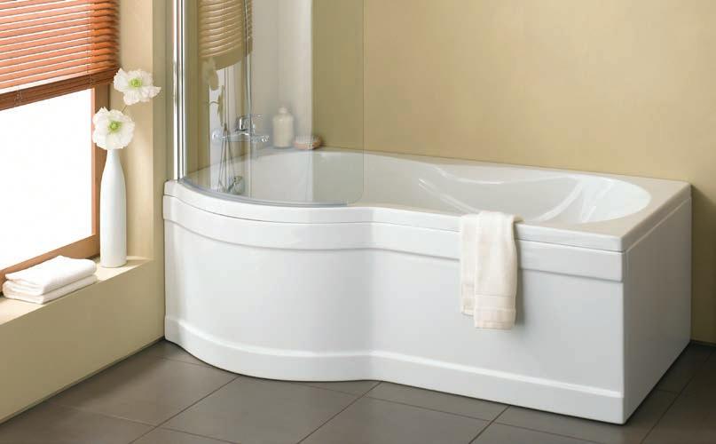 DELPHI BALANCE ECO 45 Balance Bath 170x70cm, 130 ltr 38cm 5046 Shower bath, 170x75x90cm, LH 382 5043 Shower bath, 170x75x90cm, RH 382 5523