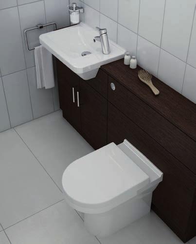 5597 Round compact semi-recessed basin, 55cm, 1TH RH 127 5369 Comfort height back-to-wall WC pan 220 61 105 72-003-301 Toilet seat 127 127 72-003-309