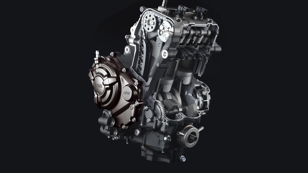 689cc inline 2-cylinder engine What gives the such a special character is its 689cc inline 2- cylinder engine which has been developed using Yamaha's 'crossplane philosophy'.