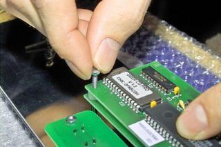 Carefully place the other PCB of the Display section on top of the spacers, watch the orientation,
