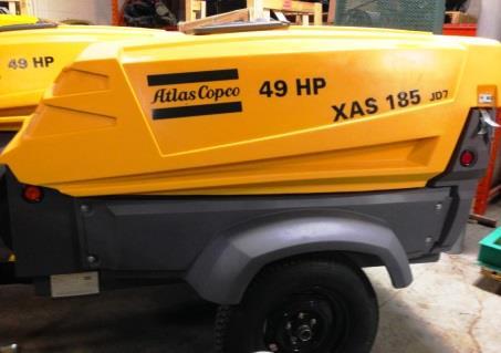 Diesel Engine Driven Air Compressors: Ref #A15-A21 Qty 7 Lightly Used 185 CFM Atlas Copco Portable Air Compressors Max.