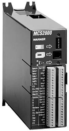 Automatic setting by dancer arm ELECTRICAL AMPLIFIERS MCS2000-PSDRV and MCS2000-DRV (see page 9) ROTARY SENSOR MCS605-E (see pages 16 et 17) CONTROLLER MCS2000-ECA Digital controller - 2 channels