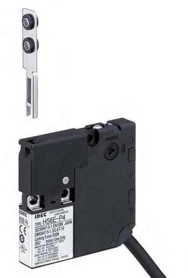HS6E Subminiature Interlock Switches with Solenoid HS6E features: Compact body: 75 15 75 mm 15-mm-wide, thinnest solenoid type interlock switch in the world.