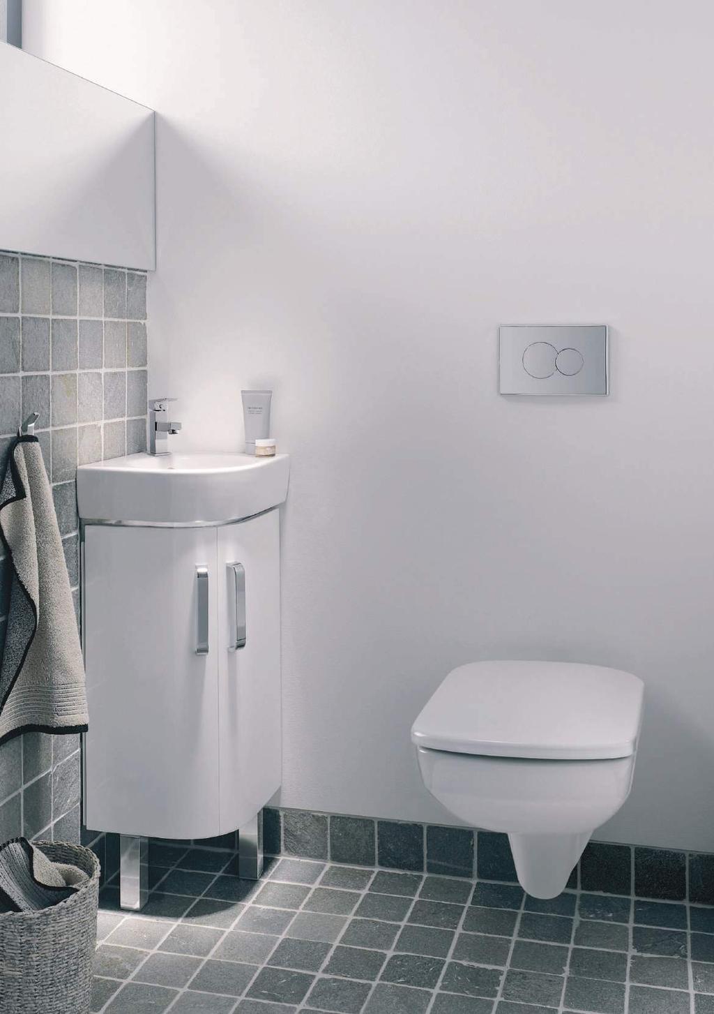 500mm corner washbasin with grey vanity unit 550mm washbasin