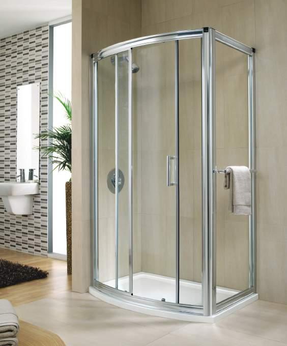 Available in the following size: 1200mm Bow slider side panel available in the following size: 700mm Tray available in the following size: 1200 x 700/860mm Hydr8 Sliding Door & Side