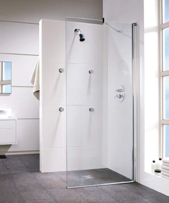 Hydr8 Walk In Curve & Walk In Side Panel A fashionable frameless walk in curve panel will create a spacious showering area - either on its own or in conjunction with a walk in side panel.