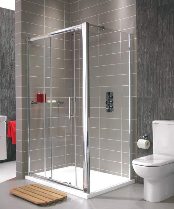 ES400 Sliding Door & Side Panel The sliding door provides a generous showering space but can also prove to be a space saving option.