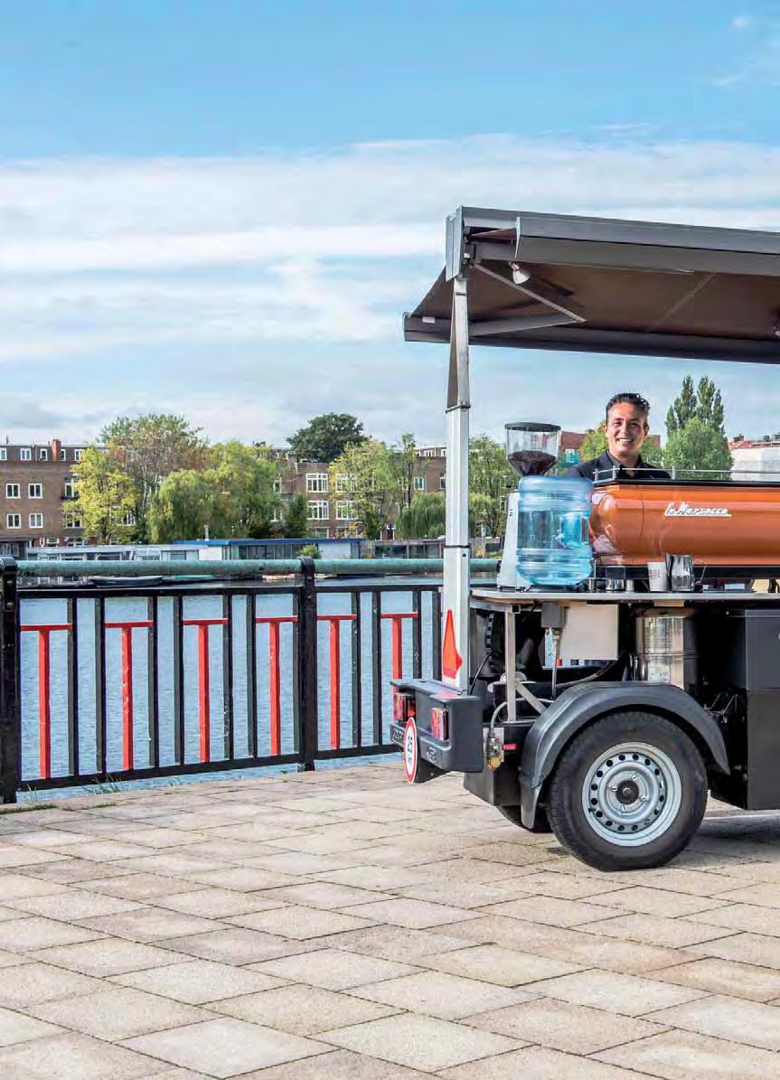 ELECTRIC COFFEE CART The Netherlands - Espressi Coffee cart Dutch-based company Espressi, which rents out various types of mobile espresso machines, has developed a coffee cart that is powered