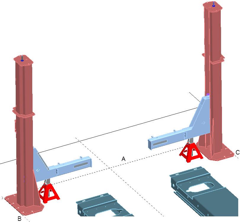 As the cross-member is only restrained to the tower by safety locks, care must be taken when handling tower with crossmember.
