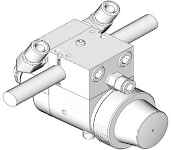 Installation Mount Gun Reciprocating Arm Rod Mount Manifolds 41161 and 4116 To mount the gun on a reciprocating arm rod [0.5 in. (1 mm) diameter maximum]: 1.