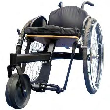 MOTIVATION ROUGH TERRAIN Chair Type: Rugged terrain Supplier: Motivation Charitable Trust Overview: A three wheel active wheelchair with a large rubber castor wheel and long wheelbase which allows