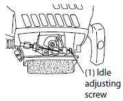 6. Move the choke lever downward to Off position. 7. Allow the engine to warm up for a several minutes before starting operation. Stopping 1.