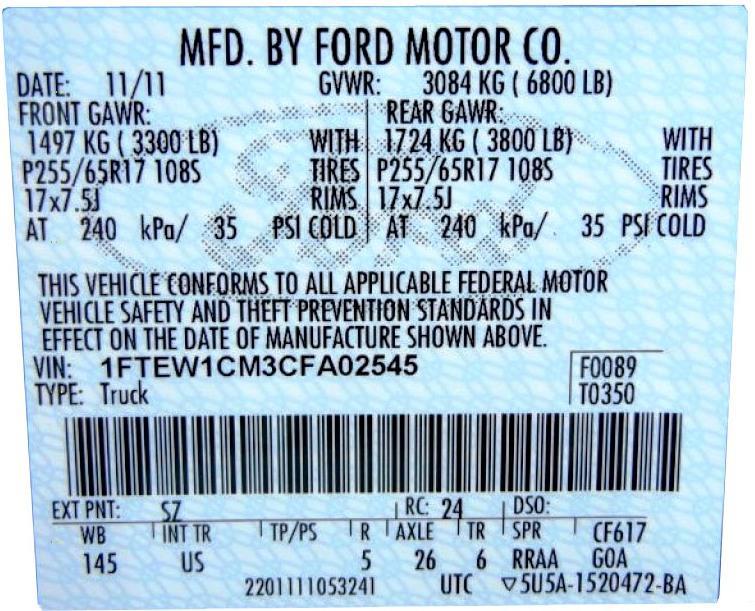 Ford The Color Codes for Ford Vehicles are