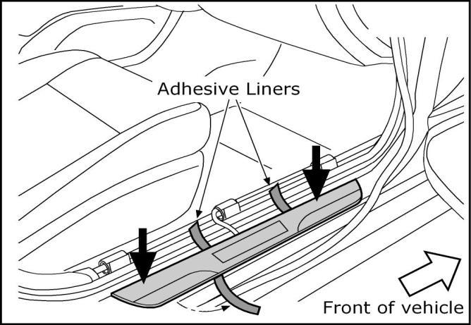 15. INSTALLATION Fig. 18 18. Route the Red and Black wires along the existing harness at the top of the glovebox cavity and out towards the A-pillar. Secure with cable ties as shown.