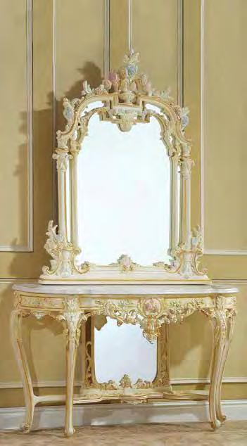 *Mod. 207, 211, 212 & 216 available marble & wood top Console & Mirror Mod.