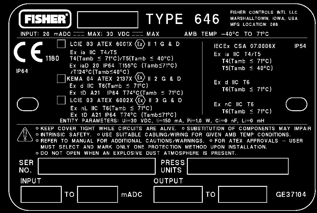 646 Transducer Instruction Manual Figure 15.