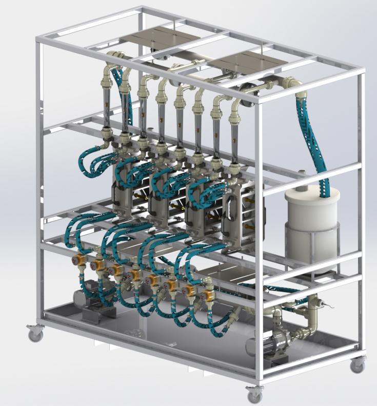 C-Flow PLT C-Flow PLT is a new design of electrochemical cell and plant, offering much higher capacities 4 times the flow rates than possible with current stack designs.