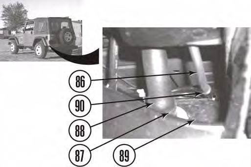 b. Remove clamp (87), fuel filler hose (88), vent hose (86), and fuel filler assembly