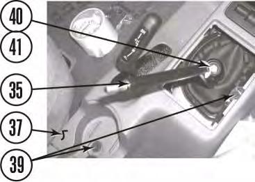 2003-2006 Models: Manual transmission lever a. Remove two screws (39) from shift lever console (37). b.