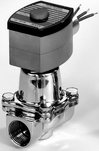 4 ilot Operated General Service Solenoid Valves Brass or Stainless Steel Bodies 3/8" to 2 1/2" 8210 2-AY Features ide range of pressure ratings, sizes, and resilient materials provide long service