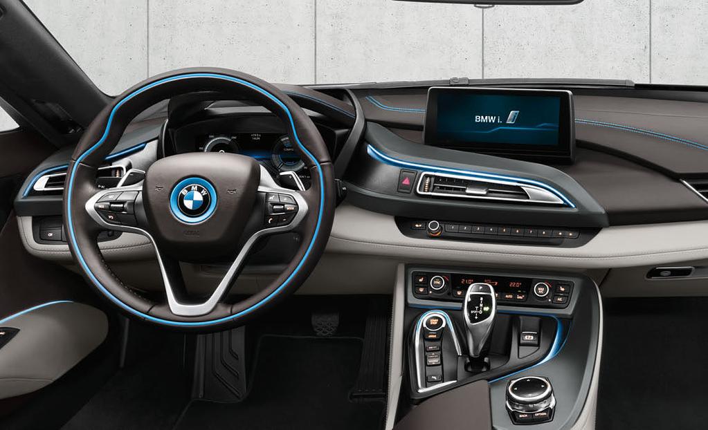 With BMW i ConnectedDrive Services, available public charging points can be displayed through the BMW Professional Navigation system.
