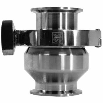 Check Valves 45 SPRING CHECK VLVES Waukesha Cherry-Burrell brand W45 Check Valves are wafer-style, where product flow pushes the valve disc away from the seat.