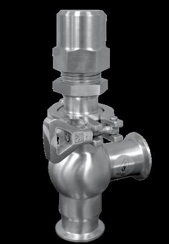 over-pressure device in which the product pushes against the plug of the valve stem.