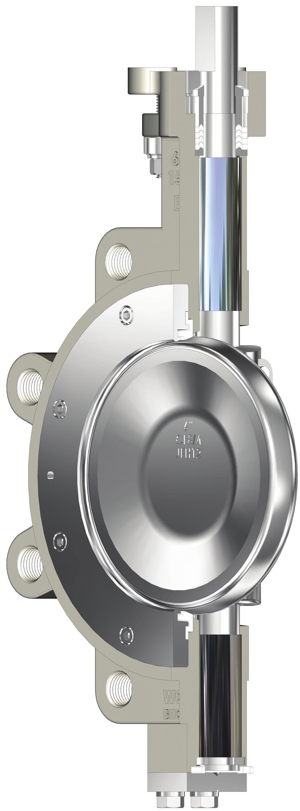 DOUBLE OFFSET HIGH PERFORMANCE BUTTERFLY VALVES ADVANTAGES ISO 5211 MOUNTING FLANGE Universal mounting dimensions simplify valve actuation. Allows for direct mounting of several actuators.