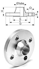 STAINLESS STEEL // WELD ON FITTINGS FOR STAINLESS STEEL CORRUGATED FLEXIBLE HOSE FIXED FLANGE FIXED FLANGE EN 1092-1 TYPE 11B WELDING NECK-RAISED FACE PN 10/16 STAINLESS STEEL AISI 316L Item Code