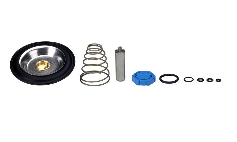 in the fluid and to calcarous and scale deposits. The kit contains: Assembled isolating unit O-ring 4 screws Locking button Nut for the coil 32U786.