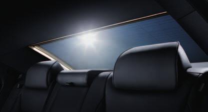 seen 300 b oa s ts more i n n ovative tech n o logies than a ny v eh icl e i n its cl a ss (1) through the most favourable of light. IT HAS THE LARGEST PANORAMIC SUNROOF available In ITS CLASS.