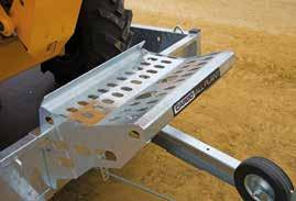Purpose designed bucket rest is ideally located for digger buckets.