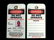 Heavy Duty Laminated Tag - RE-USEABLE - CAN NOT BE RIPPED Size 140 x 75 mm - 8 mm grommet fits most