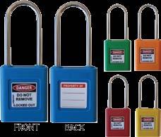 Master Keyed Key retaining - ensures padlocks are not left unlocked High Security - 6 pin cylinder - large no s of combinations Includes Danger Label and Write On label for customising Corrosion and