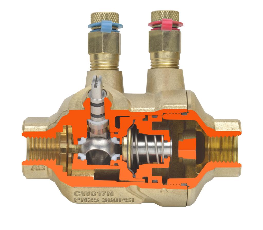 4 PIQCV The PIQCV combines a differential pressure regulator with a 2-way control valve to supply a specific flow for each degree of ball opening