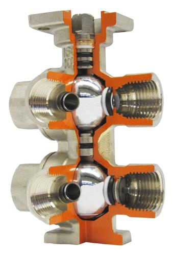 It has the functionality of up to four 2-way control valves and two balancing valves thus saving material