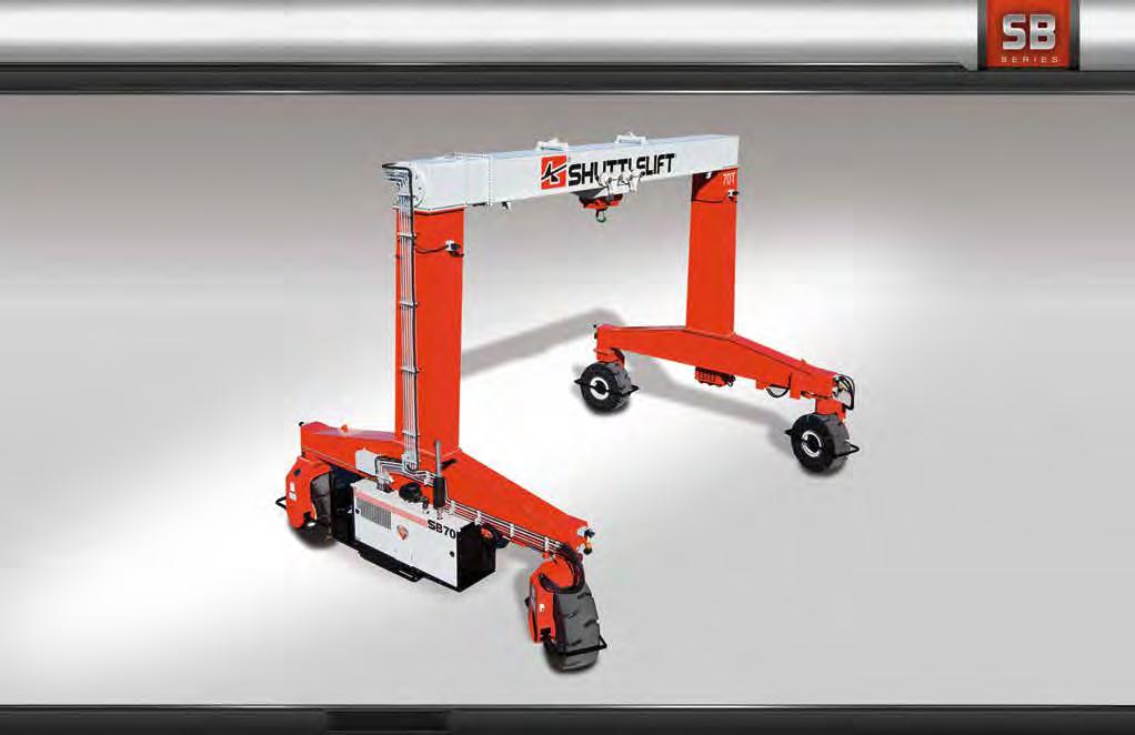 STANDARD FEATURES THAT WILL GIVE YOU THE PRODUCTIVITY ADVANTAGE ARTICULATED PIVOT TRUNNION Shuttlelift s articulated Pivot Trunnion allows the crane s frame to articulate while it travels over uneven