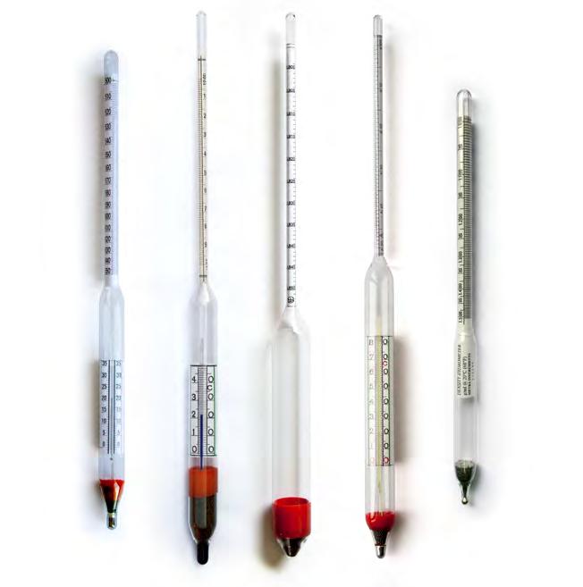 Manual and Semi-automatic Analysers: Hydrometers Hydrometers / Thermo-hydrometers Specific Gravity Hydrometers as per ASTM E100 Calibrated at 15 C Without thermometer Scale subdivision 0.