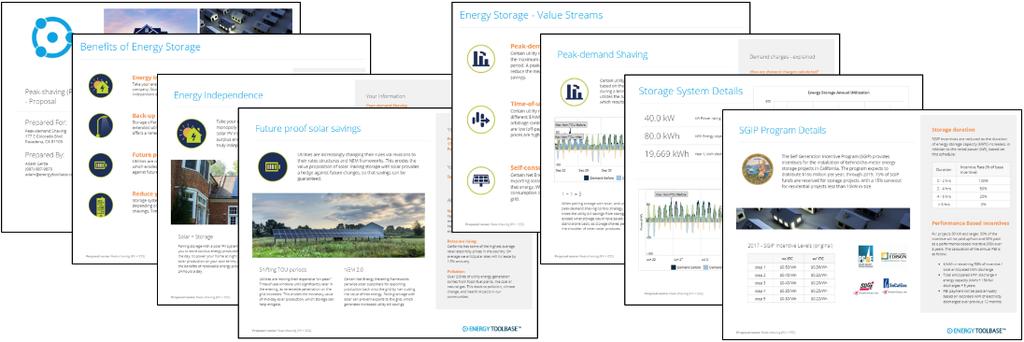 3 Overview ETB Energy Storage module Energy Toolbase enables users to model, optimize, and propose the economics for any type of behind-the-meter (BTM) Energy Storage System (ESS).