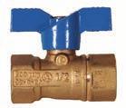 Jomar "Blue Cap" Brass Gas Ball Valves 600 PSI WOG Blue "T" Handle AGA Design Certified, UL Listed High or Low Vapor Pressure Temperature Rangle - 400F to 3000F Handle Can Be Reversed to Lockable