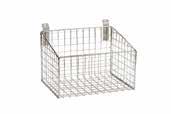 8mm Dia AVAILABLE IN BLACK (BK), CHROME (CH),WHITE (WH) S1641 S1640 WIRE BASKETS >> Mesh Basket With Low Front 345 W x 260 D x 250mm H AVAILABLE IN