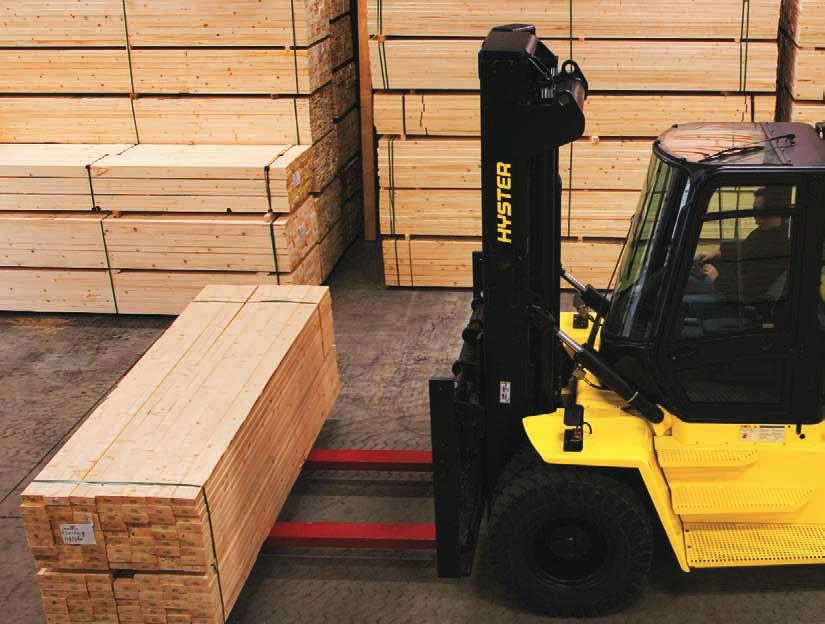 Rugged Front-End Construction Matches Application Requirements All Hyster H8.00-16.00XM-6 forklift trucks are equipped with heavy duty Vista masts to handle all types of load.