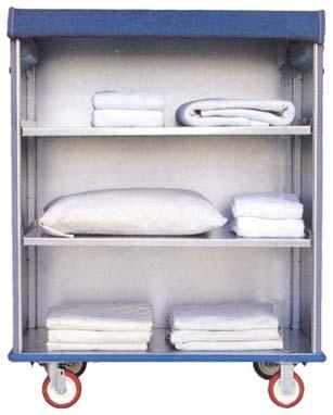 Tecni-Quip Aluminum Closed Small Linen or Supply Cart Attractive and affordable, constructed from Anodized Aluminum, use it to store linen for 3-4 patients where you don t require full size carts.