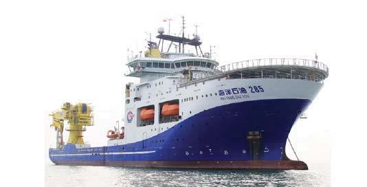 70m Builder: Huangpu Shipyard, China Gross Tonnage: 12321t Port of Registry/Flag: Tianjin Port, China Classification: CSA, SPS, Ice Class B, DP-3, Helicopter Facilities, PSPC(B), Loading Computer