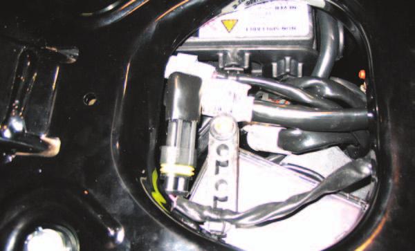 FIG.G 15 Unplug the rear O2 sensor from the stock wiring harness. This connector is located in the opening of the frame under the seat.